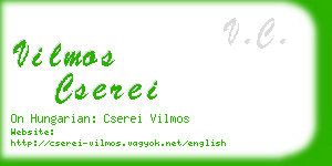 vilmos cserei business card